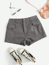 Flap Pocket Side Cargo Shorts